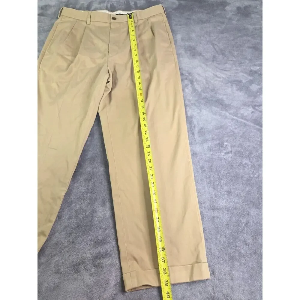 Brooks Brothers Advantage Chino Elliot Men's Sz 36x29 Pleated Khaki Pants Tan